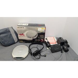 Sony CD Walkman D-EJ368CK Silver Portable Player Bundle G-Protection Car Ready